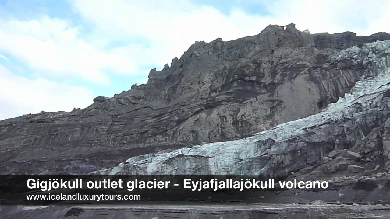 Iceland - Gigjokull outlet glacier - Eyjafjallajokull volcano — Gígjökull — video poster