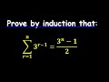 PROOF BY INDUCTION LESSON 6 [Prove by induction that:∑3^( r−1) = (3^n -1)/2, r=1 to r=n]