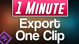 Premiere Pro : How to Export One Individual Clip from Timeline screenshot 5