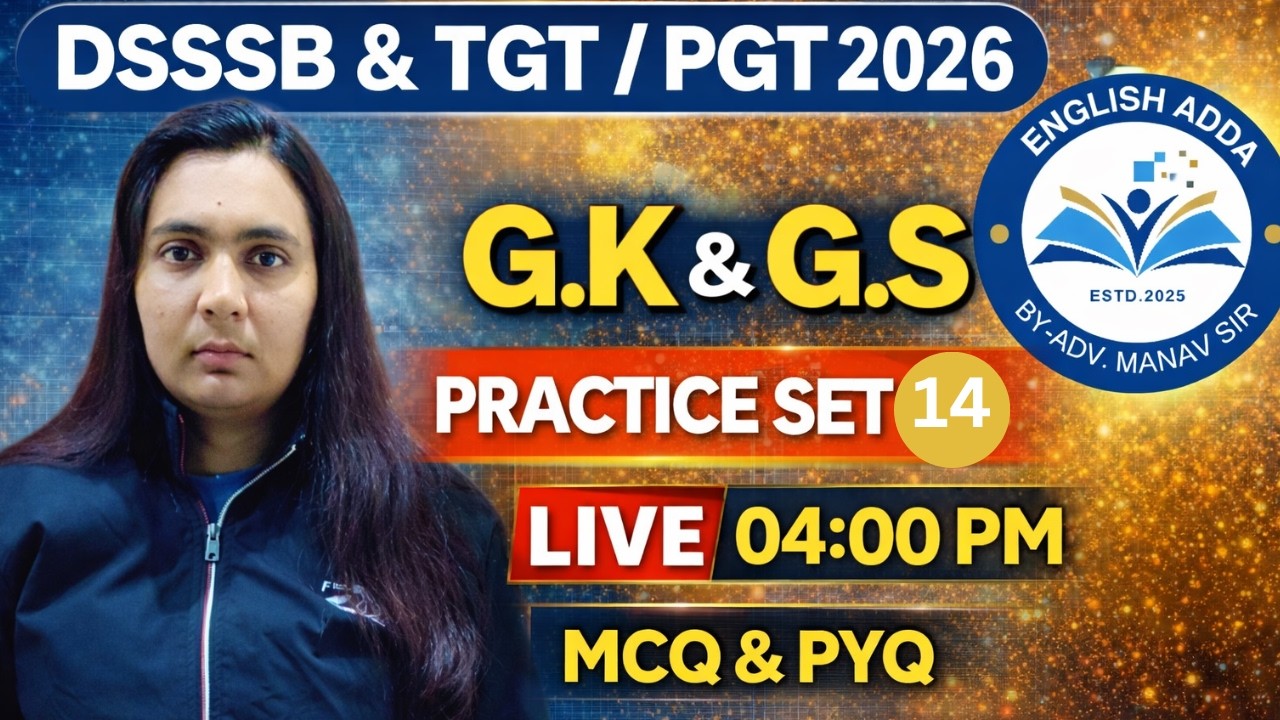 DSSSB PRT/TGT 2026 lec -14 || GENERAL PAPER || GK & GS || PYQs SOLUTIONS || by Asha  Ma'am
