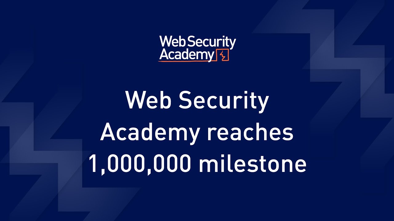 A one million milestone for the Web Security Academy - YouTube