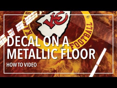 How To Put A Decal On A Metallic Epoxy Floor Youtube