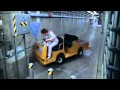 Austin powers  making a three point turn with the luggage cart