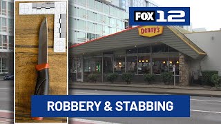 Woman stabbed, injured during alleged robbery at Denny’s in Portland Lloyd District