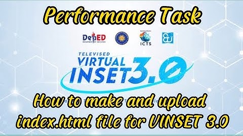 How to make and upload INDEX.HTML for VINSET 3.0 Performance Task