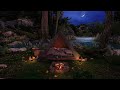 Lakeside camping on a beautiful night  fall asleep tonight to relaxing nature sounds outdoors
