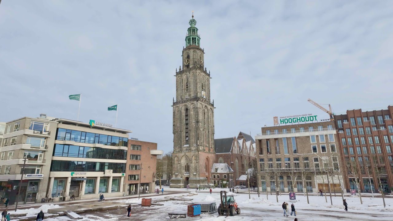 Groningen stad in de sneeuw