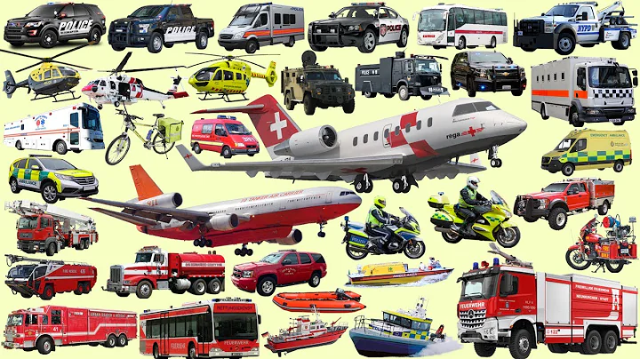 Emergency Vehicles for Kids | Police Car, Fire Truck, Rescue Trucks and Ambulance Learning Video
