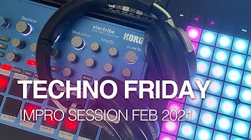 Making Techno with Korg Volca Nubass Electribe 2 and Novation Launchpad Pro MK3