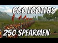 250 khuzait spearmen shieldwall vs 600 looters  mount  blade ii bannerlord