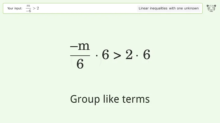 Solving Linear Inequalities: m/(-6) is Greater Than 2