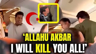 Crazy Muslim Announced He'll BL0W UP The Plane, Then Passengers Takes Him DOWN!