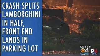 Crash Splits Lamborghini Into Two Pieces