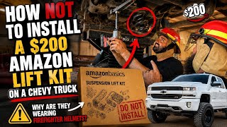 We Installed a $200 Amazon Lift Kit on this Chevy Truck the Sketchiest Way Possible