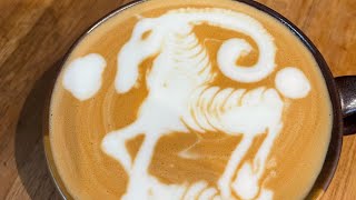 Coffee latte art goals #latteart #coffee #cute #goat