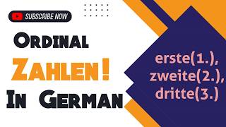 First, Second, Third in German 😵 | Ordinalzahlen A1 Explained Easily in Hindi and English