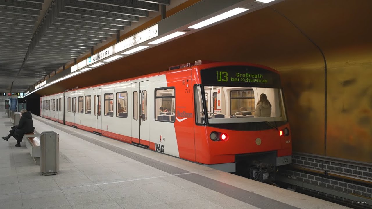 Germany, Nürnmberg, U-Bahn ride from Klinikum Nord to Nordwestring