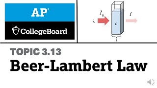 3.13. Beer-Lambert Law | College Board | AP Chemistry