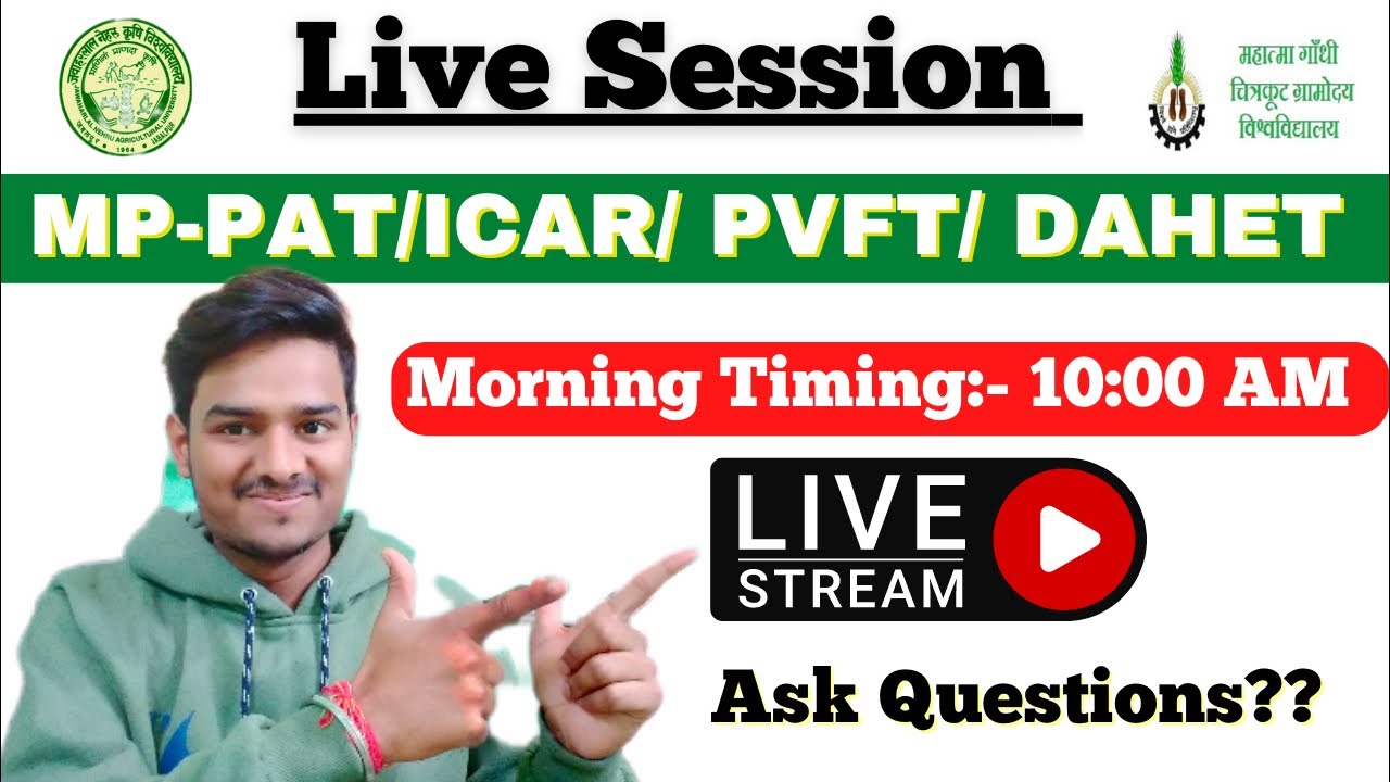 LIve Sessions 🔥 MPPAT | ICAR | PVFT | DAHET 2022-23 | Agri Journey Ask Questions 🤔??