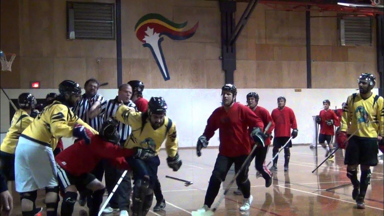 BenchClearing Ball Hockey Fights Ball Hockey Brawls Bench Clear