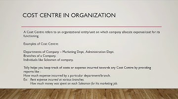 11.1 Introduction to Cost Centres | Tally ERP 9 Full Tutorial in English | Tally Course