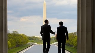 Obama and Japan's Abe Tour Lincoln Memorial