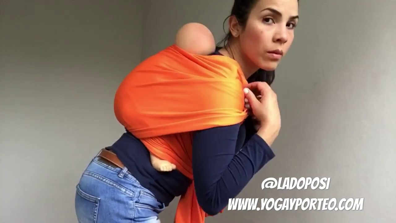 Cruz envolvente a la espalda con fular semi elástico (versión express) - @LadoPosi