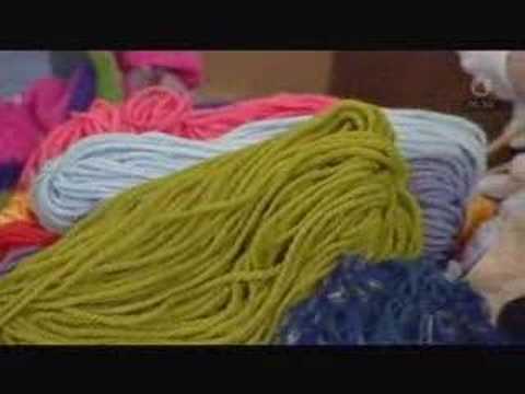 Alison Friday knitting on Swedish TV
