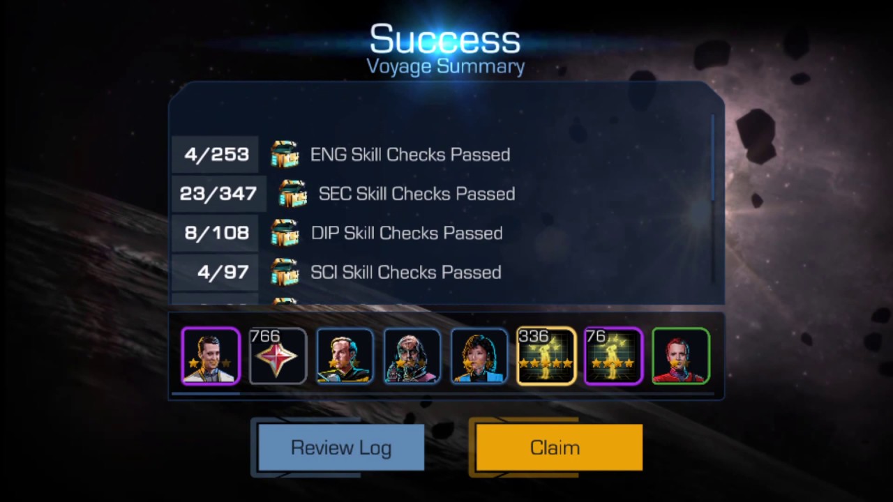 star trek timelines voyage rewards