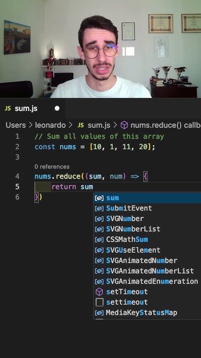 Sum an Array in Javascript with reduce - YouTube