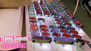 ASMR Unintentional | Actually Typing | Pink Typewriter Mechanical Light Up Keyboard | No Talking screenshot 4