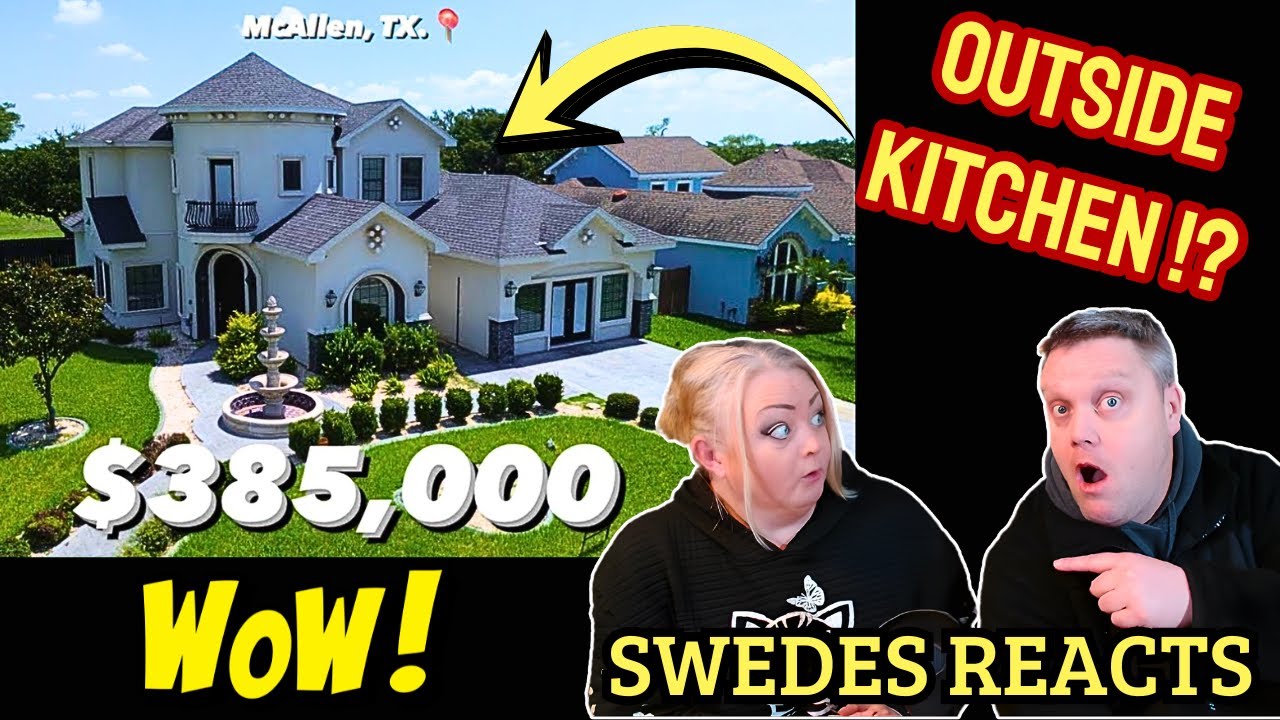 Texas homes are insane! Swedes reacts to realtor in TX - House with an outdoor KITCHEN!