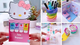 DIY Easy Paper Craft when you’re bored | Cute Miniature Craft | hello kitty Juice Dispenser #shorts