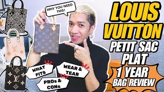 SHORT REVIEW: LOUIS VUITTON PETIT SAC PLAT 🤎 Great for just the