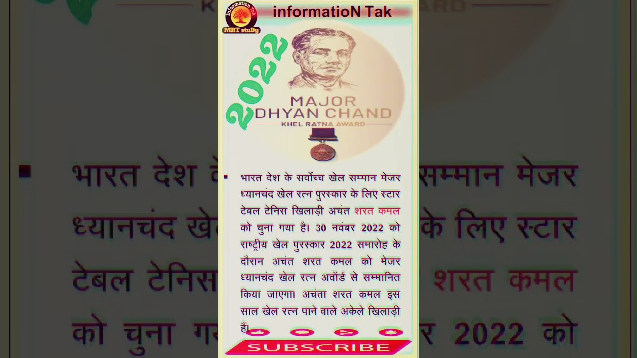 Major Dhyan Chand khel ratna award 2022 