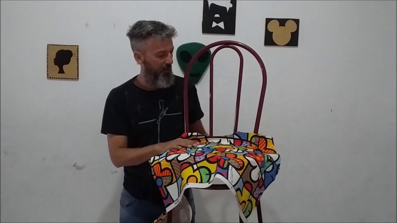 COMO TROCAR O TECIDO DE UMA CADEIRA COM ASSENTO REDONDO