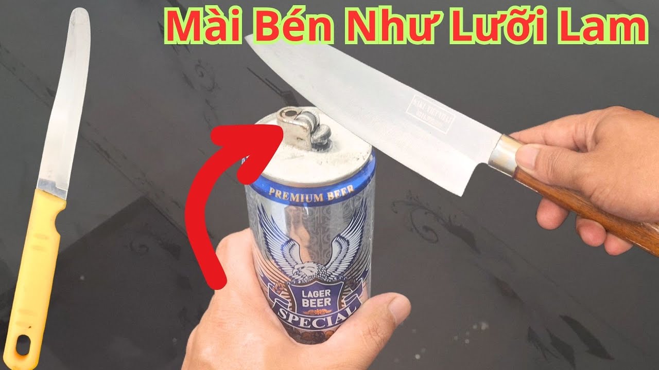 Dao Nhà Bếp. Dao Thái Cùn Đến Mấy Cũng Bén Như Mới. Cách Mài Dao Kéo Sắc Bén Bằng Cái Bật Lửa