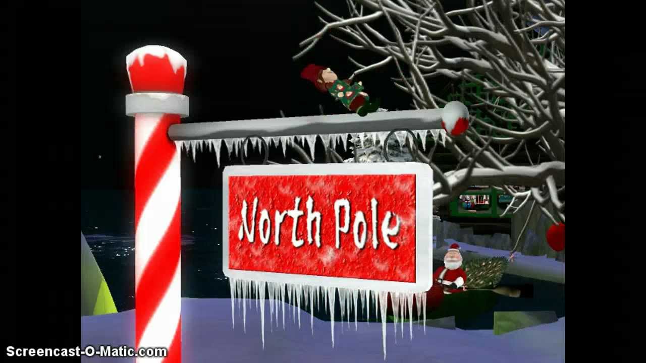 animated north pole sign red youtube