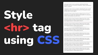 Как стилизовать тег hr с помощью CSS || Style hr tag with CSS