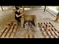 How to make Clay Bricks - Fired brick mold - Build farm life
