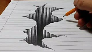 Trick Art On Line Paper-Drawing 3D Hole 😍😍