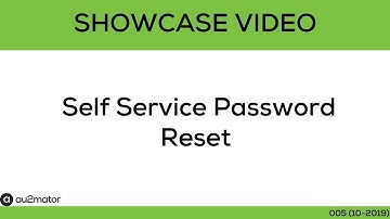 Active Directory Self Service with au2mator - Self Service Password Reset