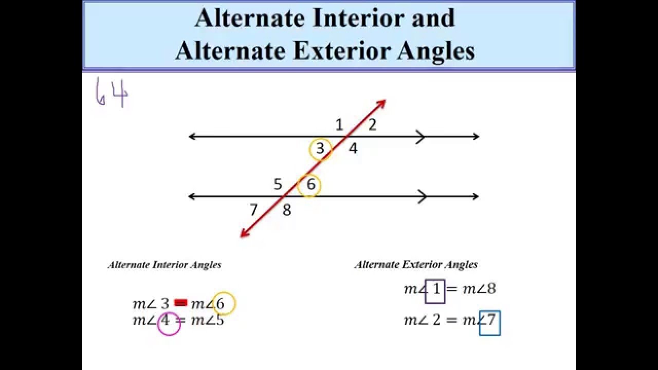 Alternate Interior Angles And Alternate Exterior Angles