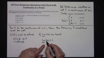 AP Calculus AB FR Question: Continuity at a Point