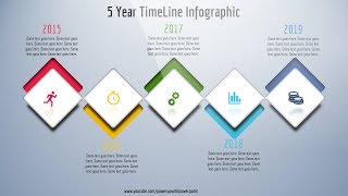 8.Create 5 YEAR TIMELINE infographic|PowerPoint Presentation|Graphic Design|Free Template