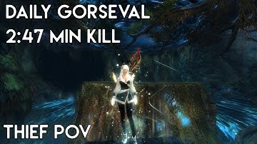 Gw2 [qT] Daily Gorseval 2:47 min Kill [4:13 min left] | Thief PoV