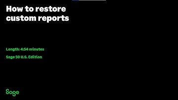 Sage 50 US Accounting - How can I restore my custom reports?