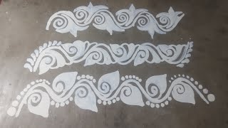 Three Easy Door Alpana For Laxmi Puja