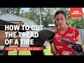 How to cut through the steel of a tire's tread