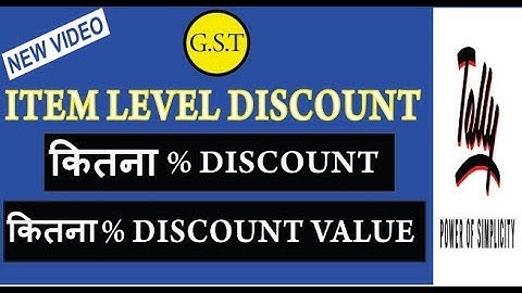 Gst sales with item level discount |separate percentage rate and discount amount| tally erp9 |hindi